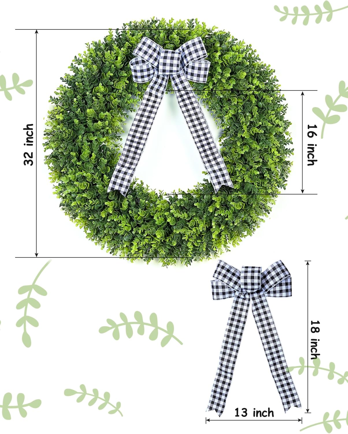 20" to 32" Artificial Boxwood Wreath