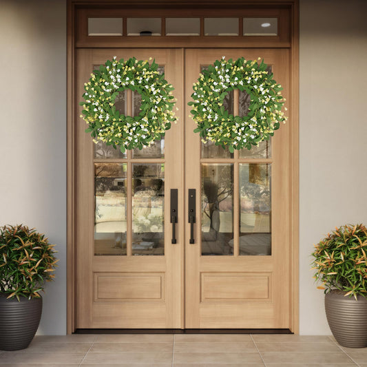 24" Spring Summer Artificial Eucalyptus Floral Wreath
