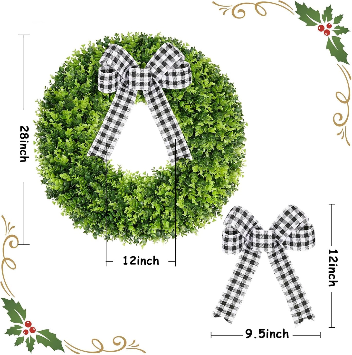 20" to 32" Artificial Boxwood Wreath