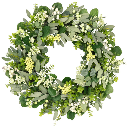 24" Artificial Eucalyptus Leaf Wreath