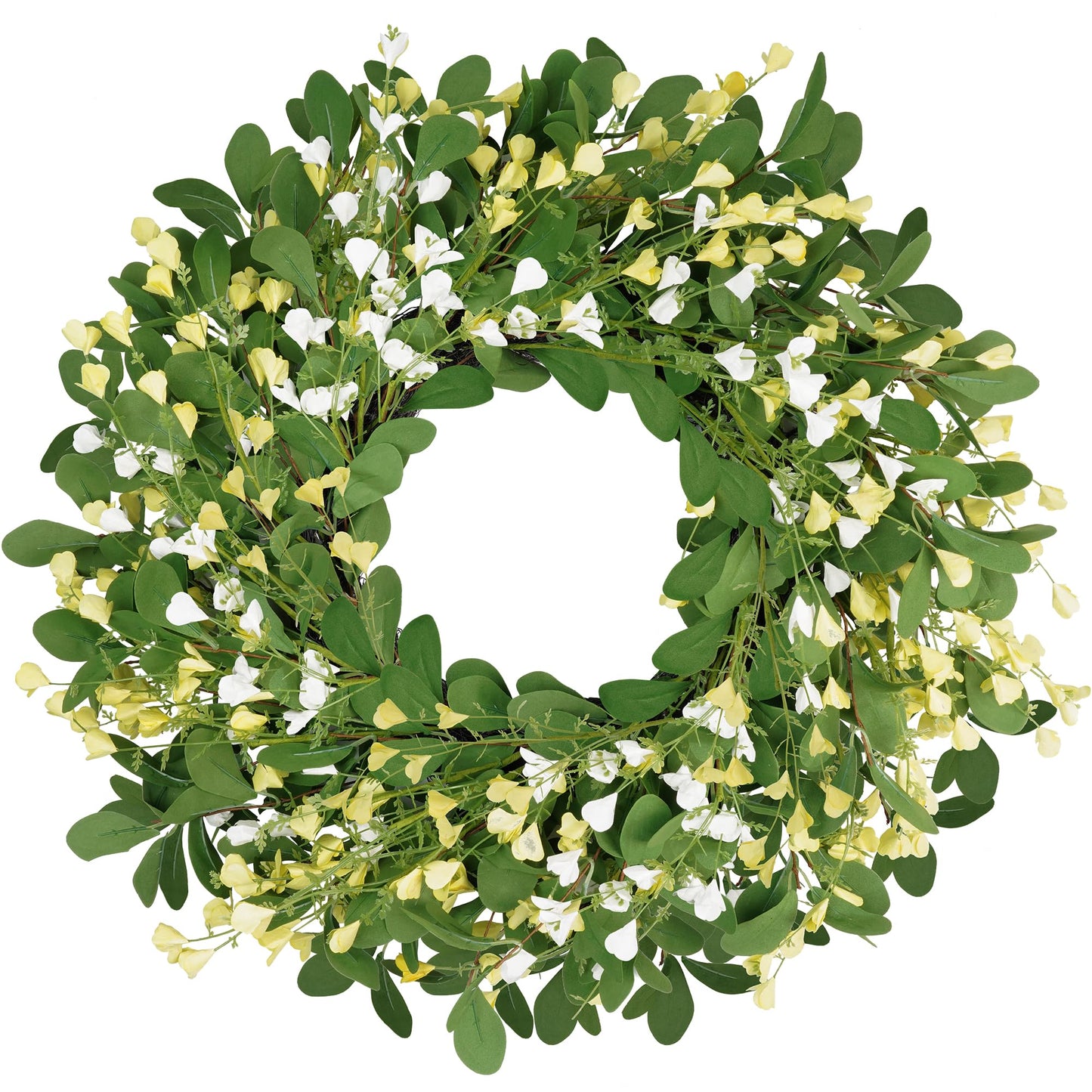 24" Spring Summer Artificial Eucalyptus Floral Wreath
