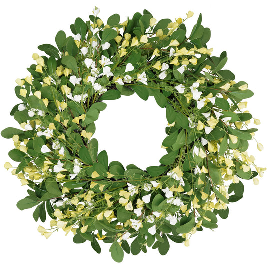 24" Spring Summer Artificial Eucalyptus Floral Wreath
