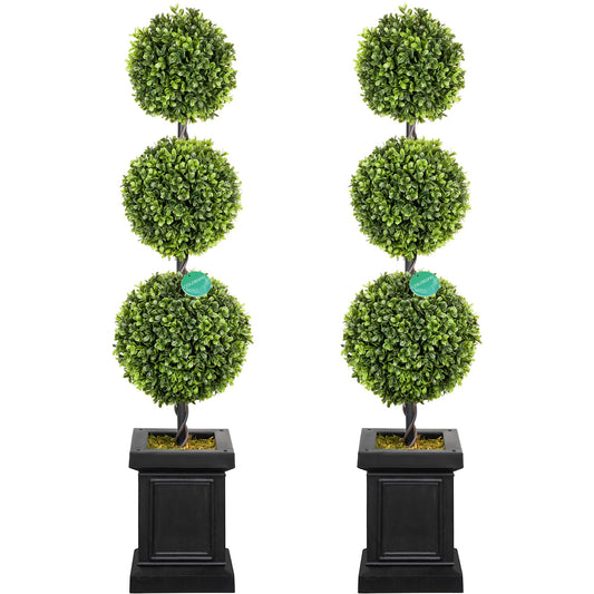 3.5 ft Boxwood Topiary Trees  with Sturdy Pot (Ball, 2 Pack)