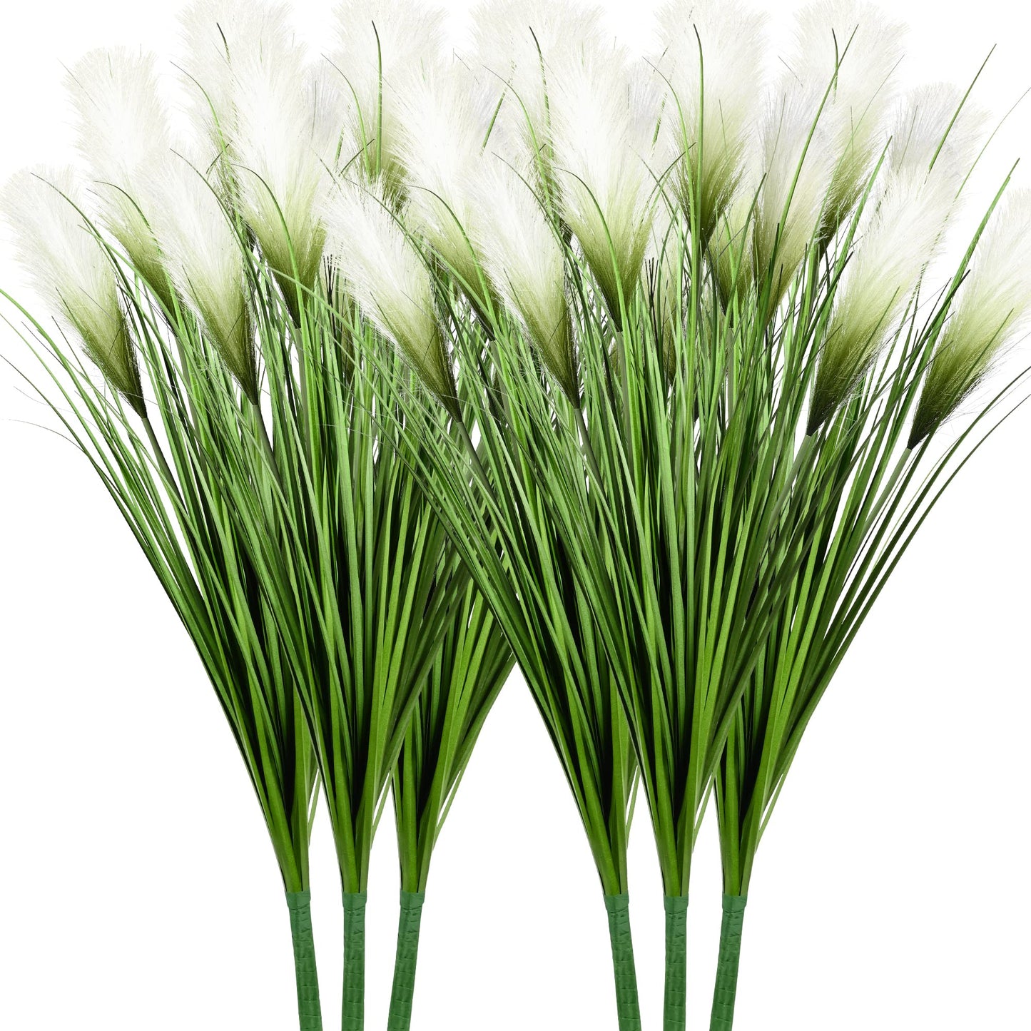 33" Artificial Onion Tall Grass Greenery, Faux Fake Grass Shrubs Plant （6 pack）