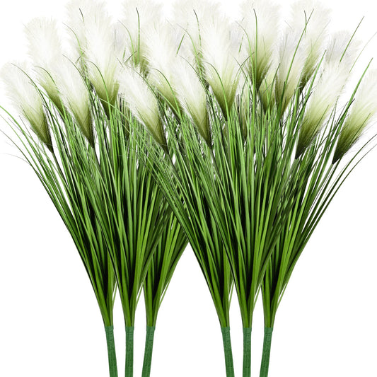 33" Artificial Onion Tall Grass Greenery, Faux Fake Grass Shrubs Plant （6 pack）