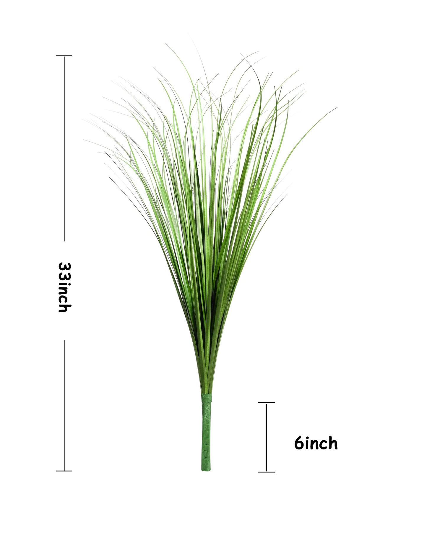 33" Onion Tall Grass Greenery, Faux Fake Grass Shrubs Plant （6 Pack)