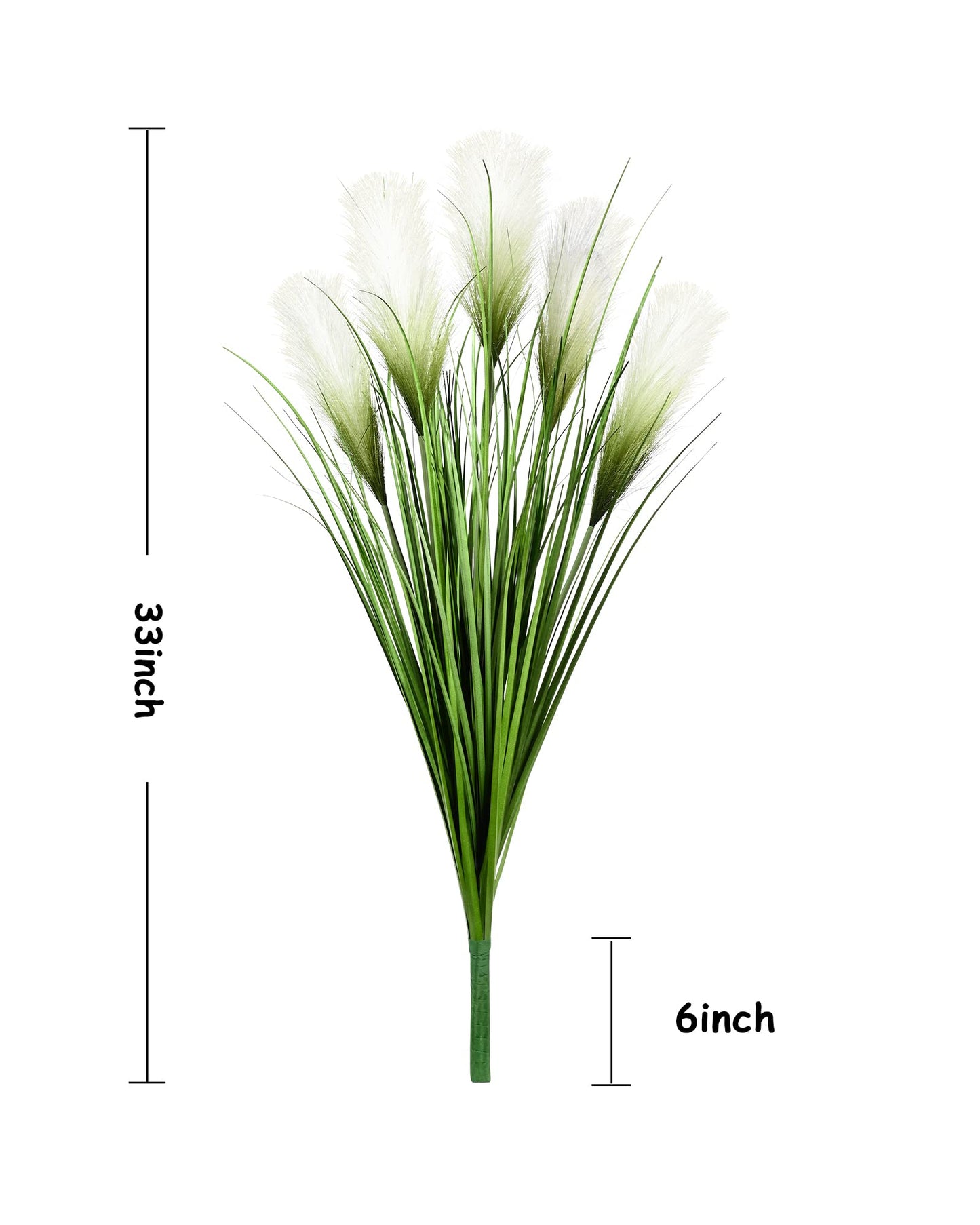 33" Artificial Onion Tall Grass Greenery, Faux Fake Grass Shrubs Plant （6 pack）