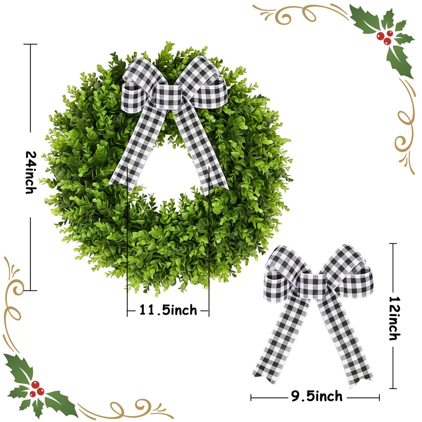 20" to 32" Artificial Boxwood Wreath