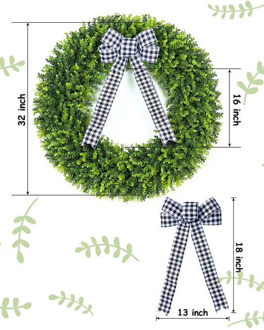 32" Faux Round Boxwood Wreath