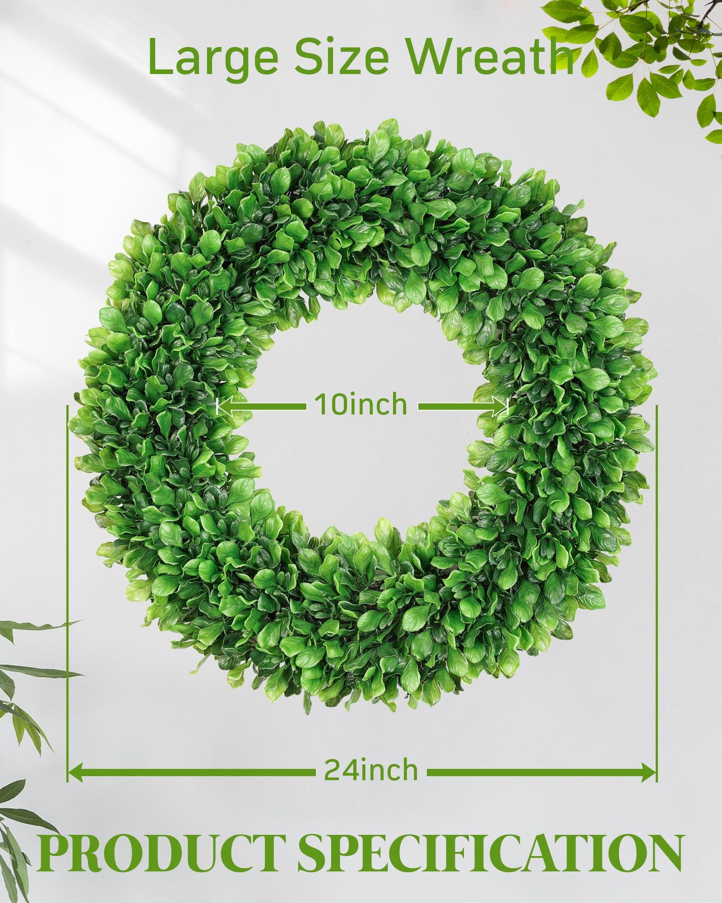 20" & 24" Faux Round Boxwood Wreath