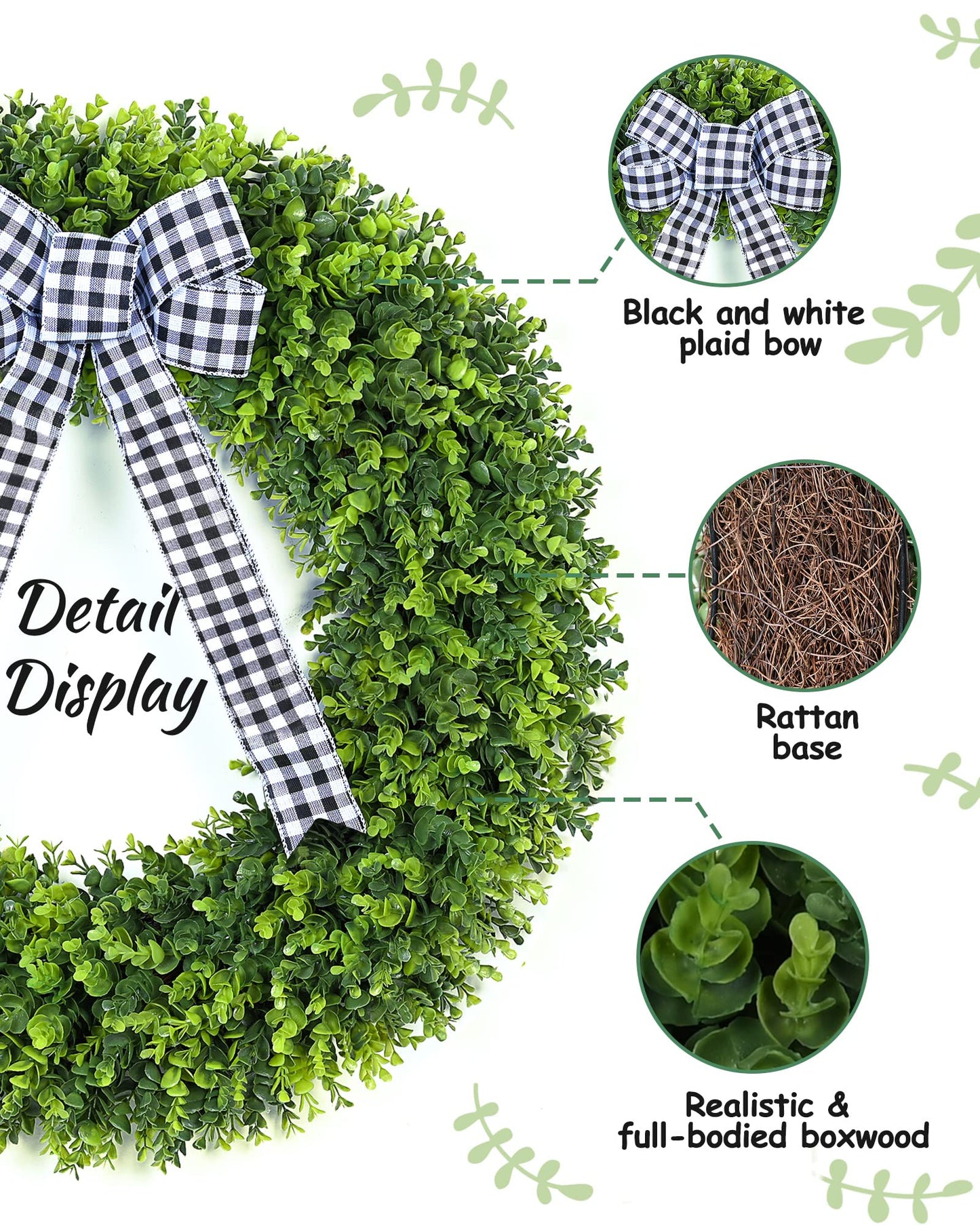 32" Faux Round Boxwood Wreath