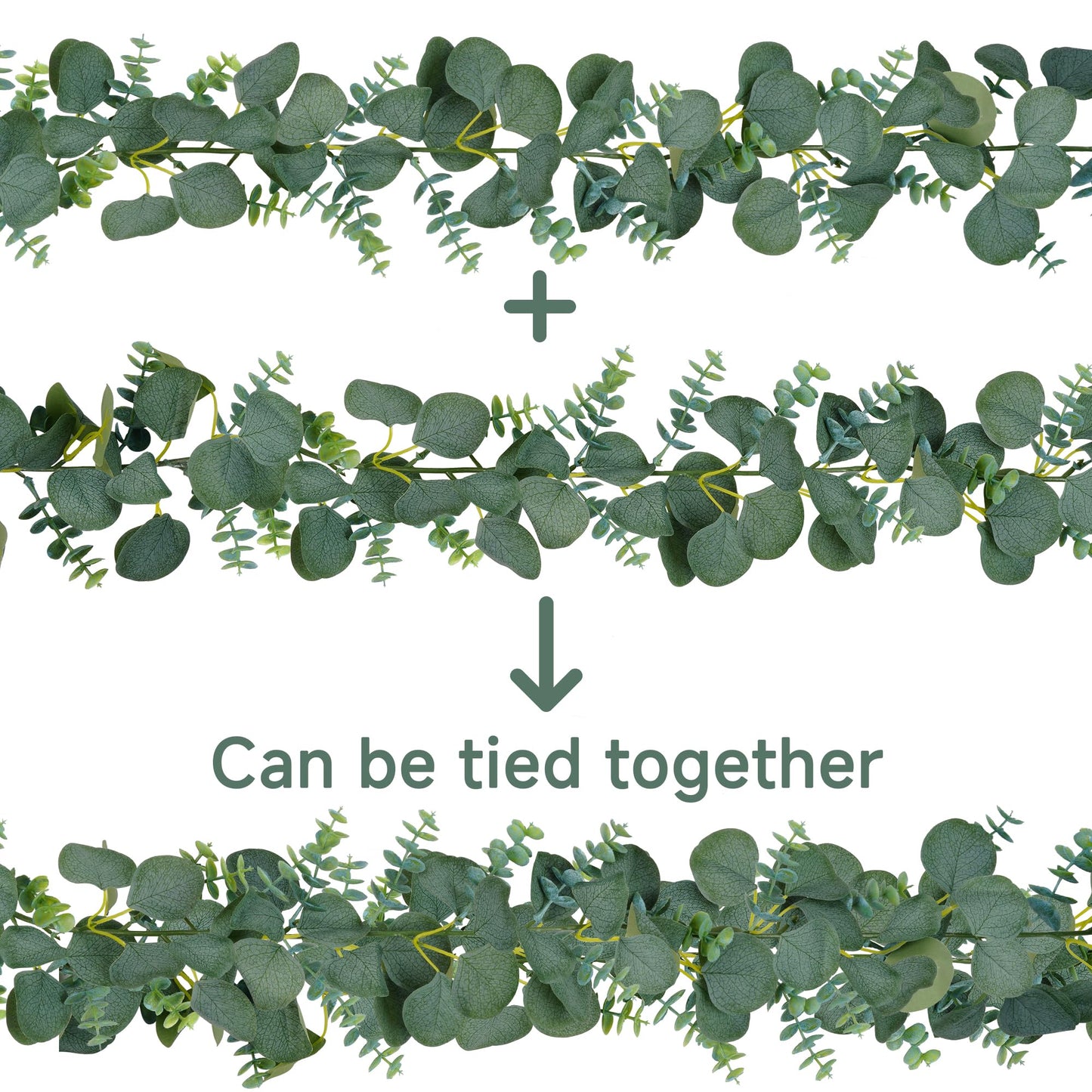(2 Pack) 5.5 ft Faux Boxwood Eucalyptus Leaves Greenery Garland