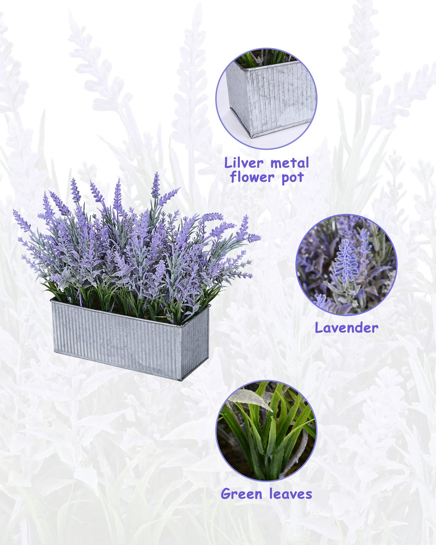 Artificial Faux Lavender Plant