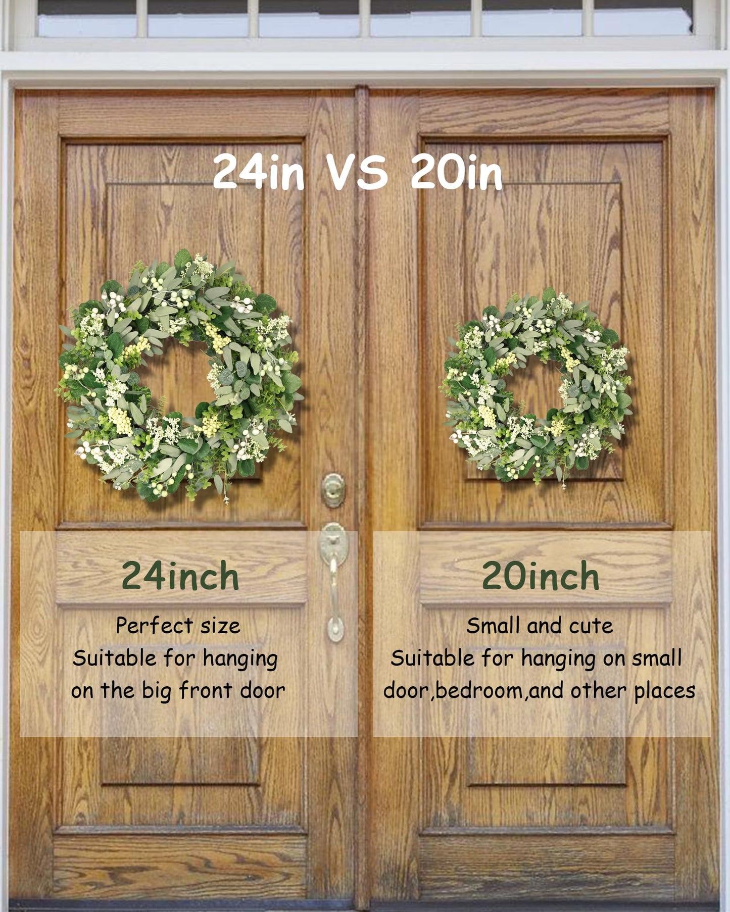 24" Artificial Eucalyptus Leaf Wreath