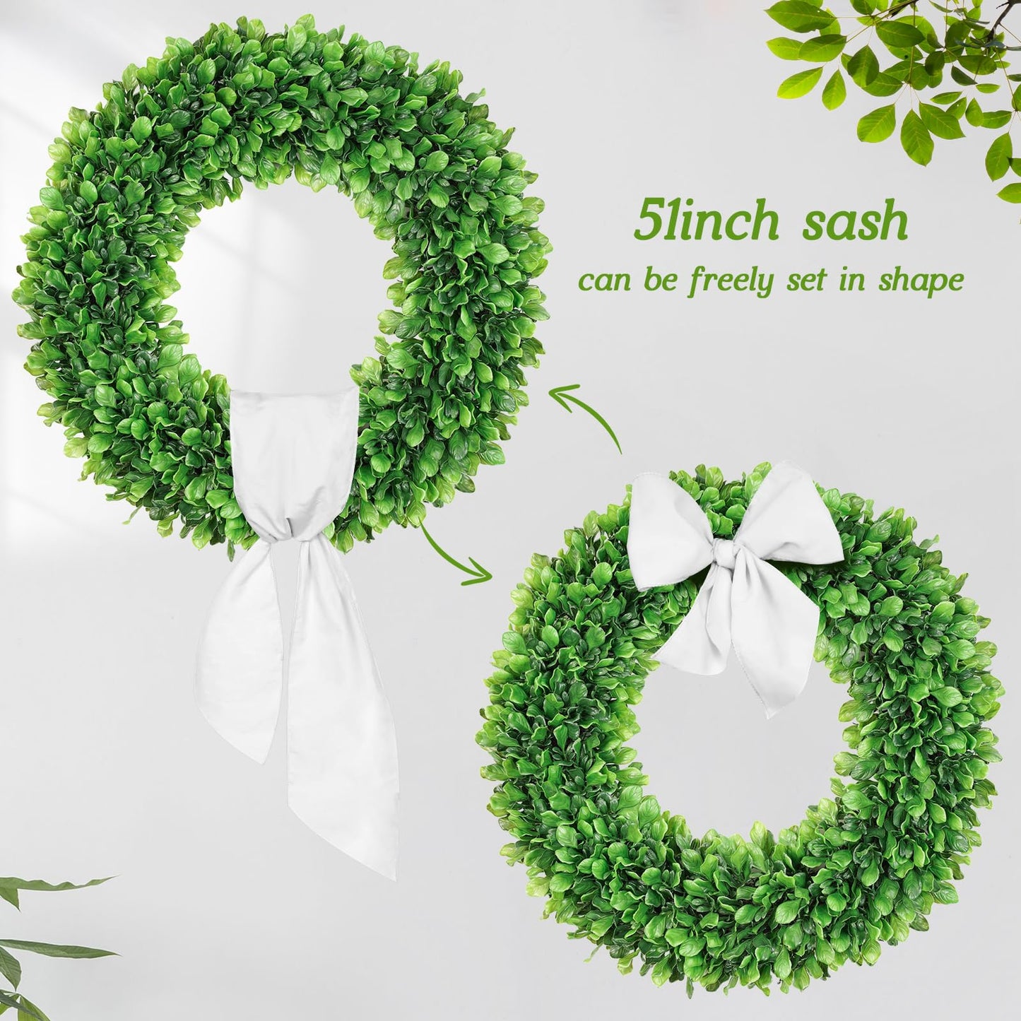 20" & 24" Faux Round Boxwood Wreath