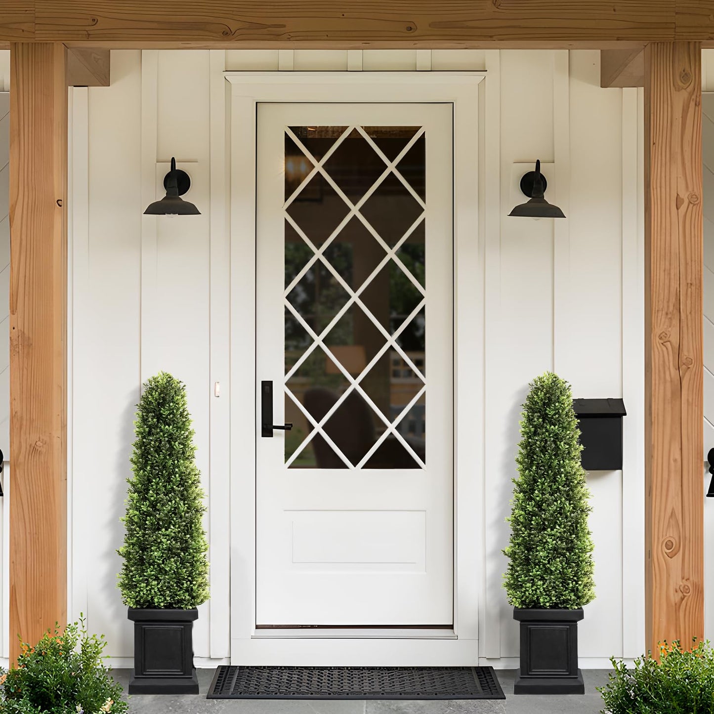 3.5 ft Boxwood Outdoor Topiary (2 Pack）