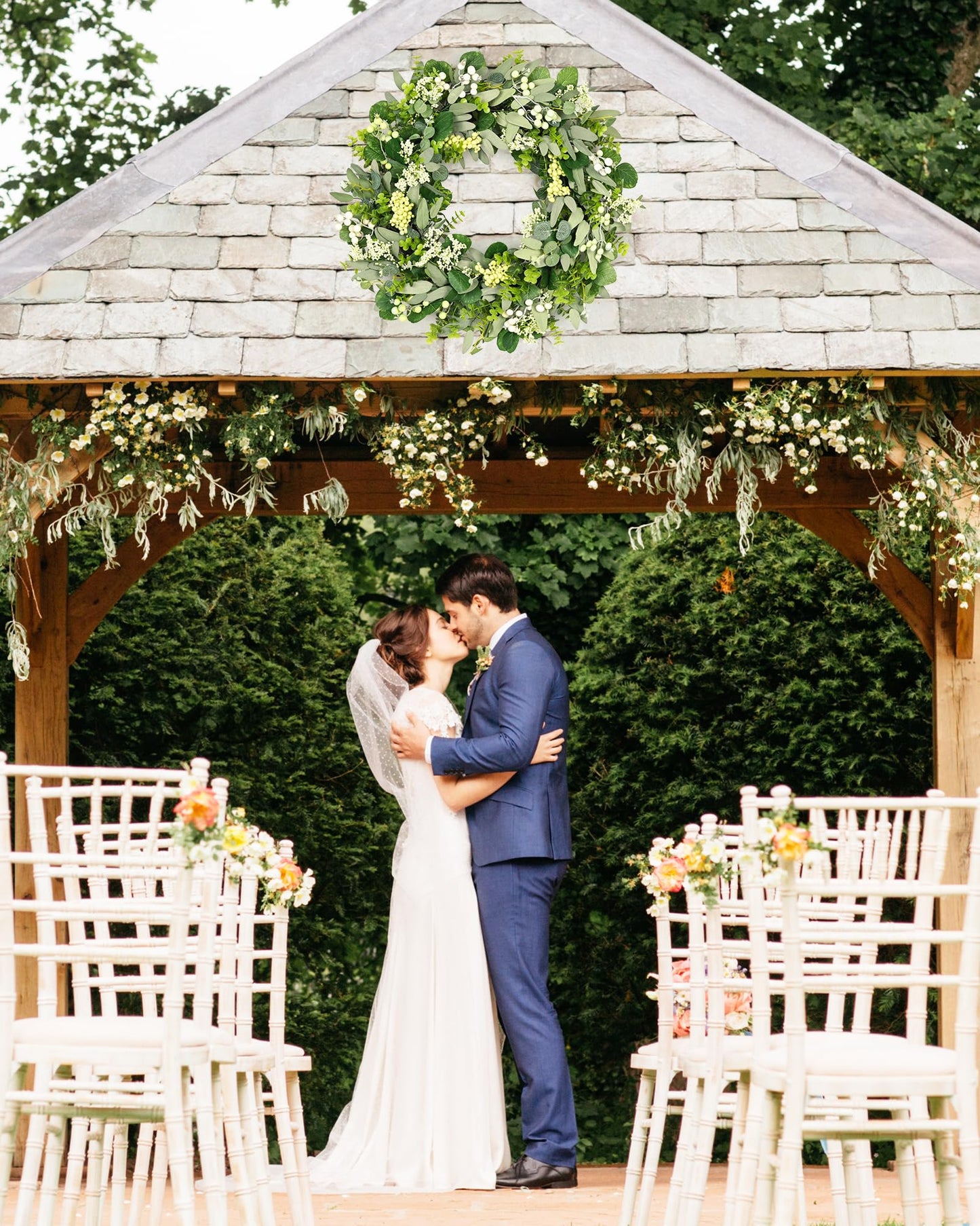 24" Artificial Eucalyptus Leaf Wreath